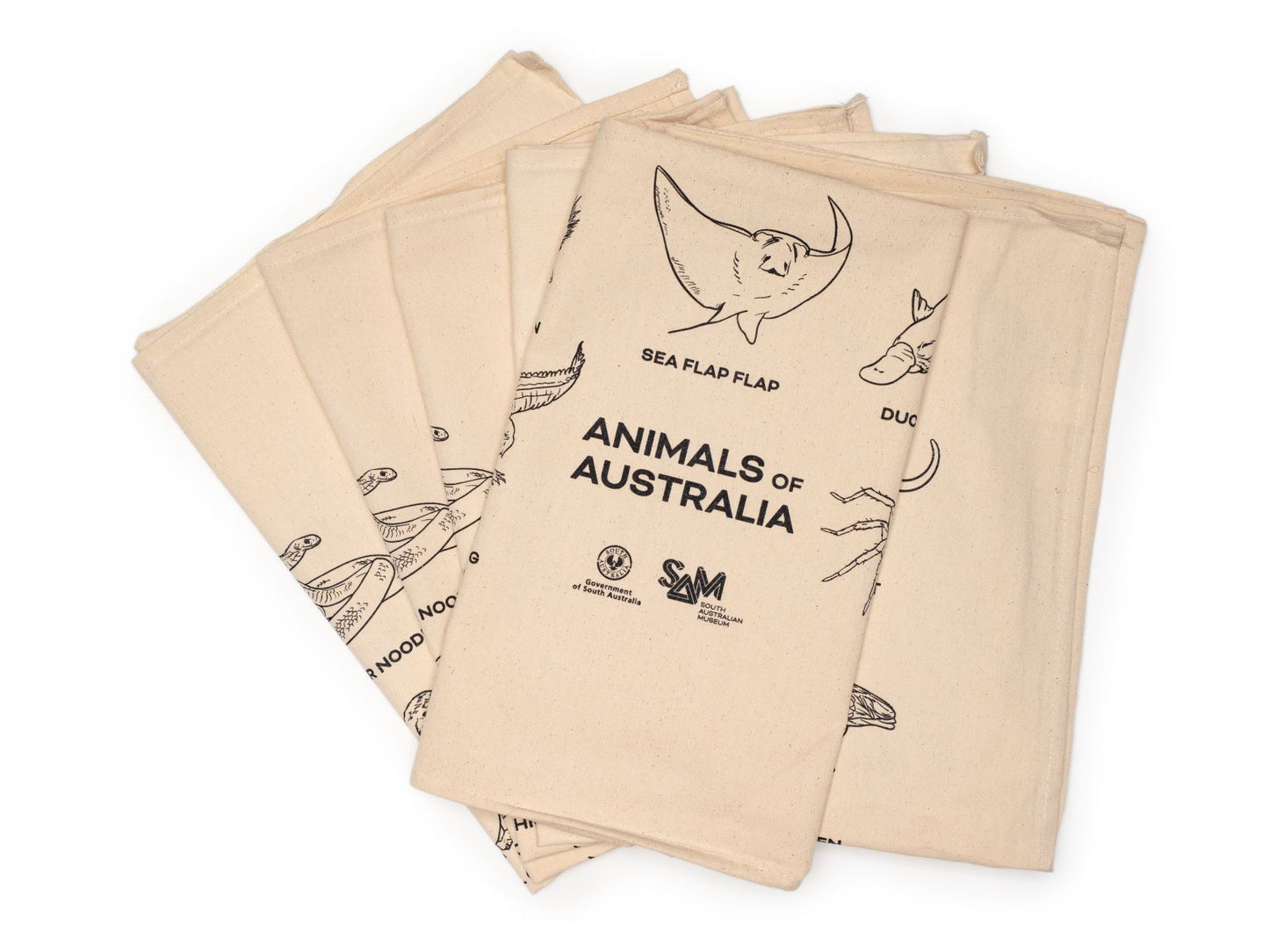 Animals of Australia Tea Towel